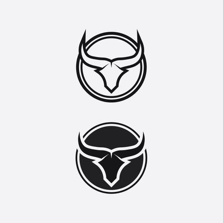 Bull and buffalo head cow animal  mascot logo design vector for sport horn buffalo animal mammals head logo wild matadorのイラスト素材