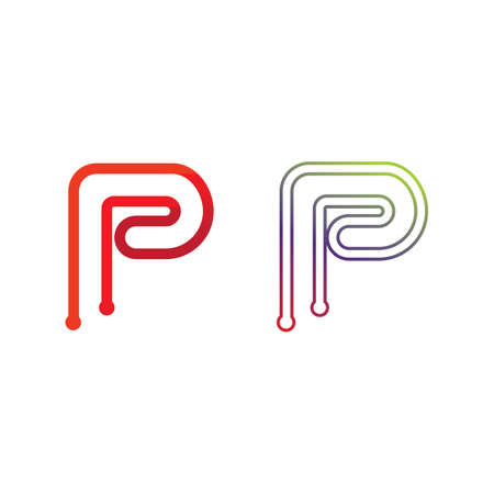 P letter and font logo P design vector business identity companyのイラスト素材