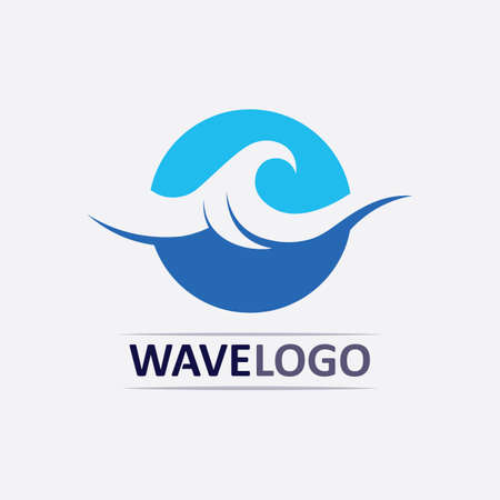 wave icon and water drop vector illustration design logo businessのイラスト素材