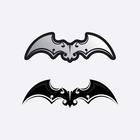 Bat logo animal and vector, wings, black, halloween, vampire, gothic, illustration, design bat iconのイラスト素材