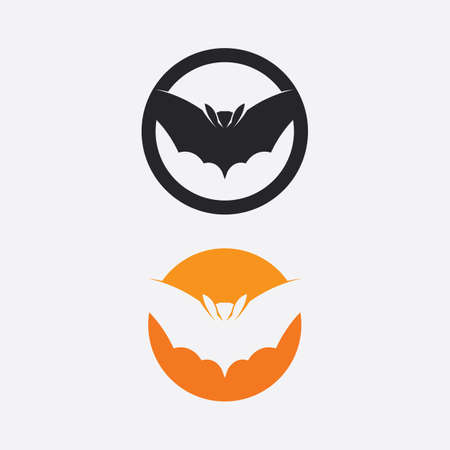 Bat logo animal and vector, wings, black, halloween, vampire, gothic, illustration, design bat iconのイラスト素材