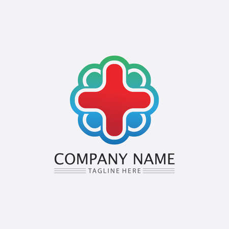Hospital logo and health care icon symbols template icons appのイラスト素材