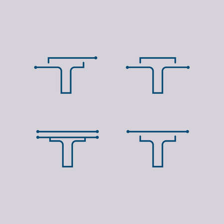 T letter and font T logo vector font alphabet design and icon Tのイラスト素材