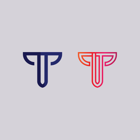 T letter and font T logo vector font alphabet design and icon Tのイラスト素材