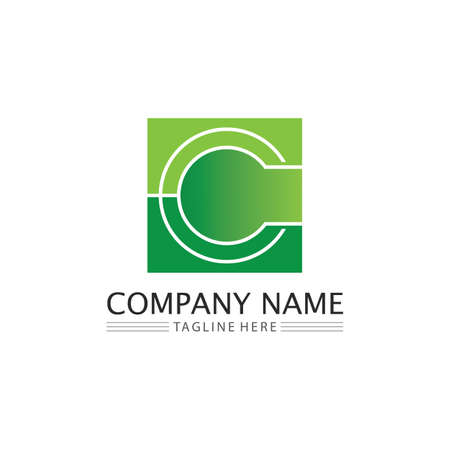 C Letter Logo and font C Template vector icon designのイラスト素材