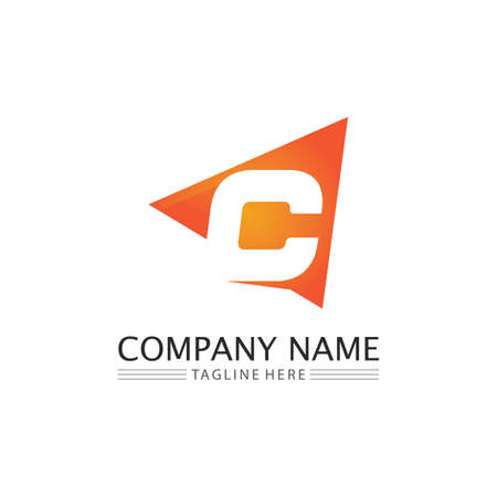 C Letter Logo and font C Template vector icon designのイラスト素材