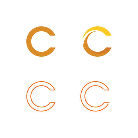 C Letter Logo and font C Template vector icon designのイラスト素材