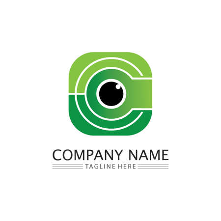 C Letter Logo and font C Template vector icon designのイラスト素材