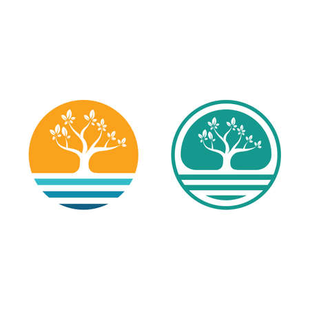 Logos of green Tree leaf ecology nature element vectorのイラスト素材