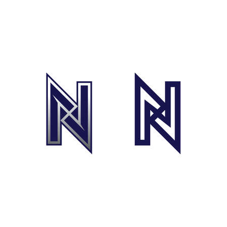 N letter and logo font company logo business and letter initial N design vector and letter for logoのイラスト素材