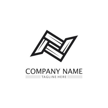 N letter and logo font company logo business and letter initial N design vector and letter for logoのイラスト素材