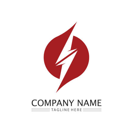 the power vector, flash ogo and thunderbolt and icon electricity illustration template designのイラスト素材