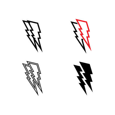 the power vector, flash ogo and thunderbolt and icon electricity illustration template designのイラスト素材