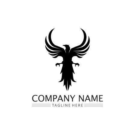 Birds and swallow dove logo design and vector animal wings and flying birdのイラスト素材