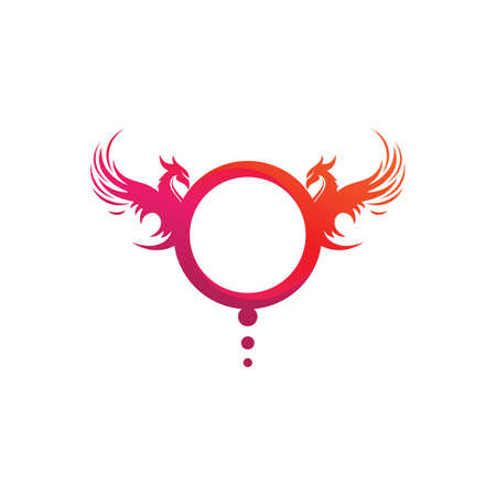 phoenix bird symbol and logo design vector illustrationのイラスト素材