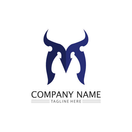 M Letter an M font Logo Template vector illustration designのイラスト素材