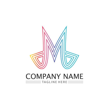 M Letter an M font Logo Template vector illustration designのイラスト素材