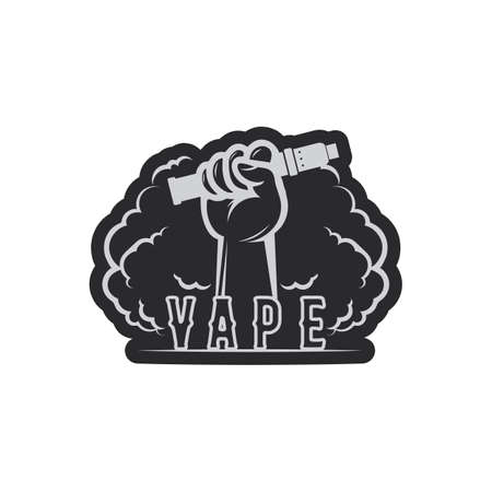 vape and vapor logo icon smoke vector and set design for vapers vaping device and lifestyle modern smokingのイラスト素材