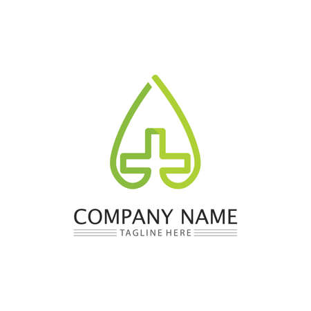 LEAF AND NATURE TREE LOGO FOR BUSINESS VECTOR GREEN PLANT ECOLOGY DESIGN ICONのイラスト素材