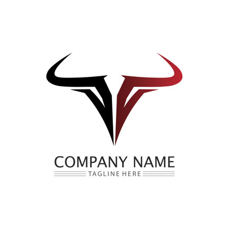 Bull horn logo and symbol template vector icons appのイラスト素材