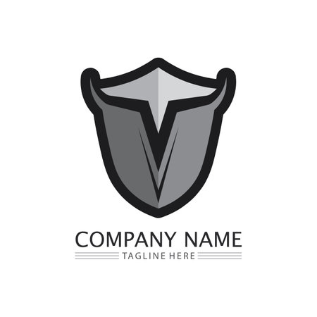 Abstract shield bull logo, horn badges logo iconのイラスト素材