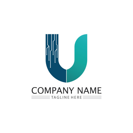 Initial letter U logo business and design icon vectorの写真素材