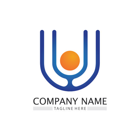 Initial letter U logo business and design icon vectorのイラスト素材