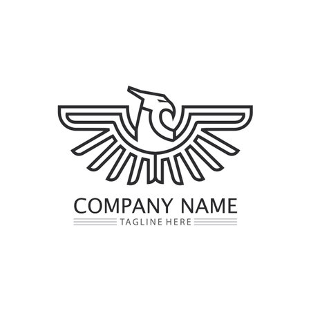 Falcon Eagle Bird Logo Template Vector Iconのイラスト素材