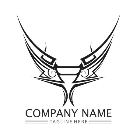 black tribal vector logo design icon and sign tribalのイラスト素材