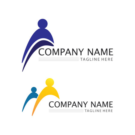 Abstract people logo design.fun people,healthy people,sport,community people symbol vector illustrationのイラスト素材