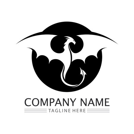 Dragon vector icon illustration design logo templateのイラスト素材