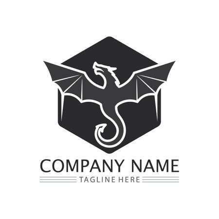 Dragon vector animals icon illustration design logo templateのイラスト素材