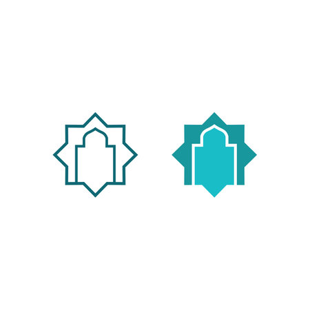 Ramadan Kareem Icons Set Isolated on White Background. Vector Illustrationのイラスト素材
