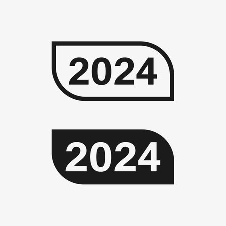 2024 New Year and Christmas 2024 number design and illustration