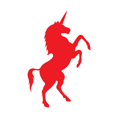 Unicorn, pegasus, horse vector silhouette illustration logoのイラスト素材