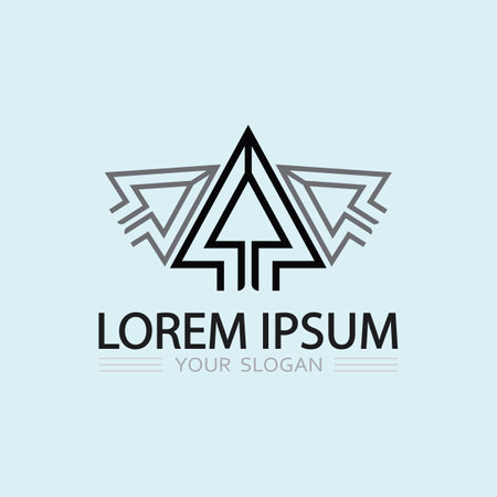 Arrows Logo Set with Abstract Motion Linesのイラスト素材