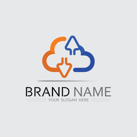 Soft Cloud Logo Vector in Modern Minimal Style for Startup Business and Cloud Hosting Brandingのイラスト素材