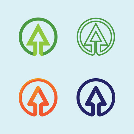 Arrow Up Icon Logo Design Representing Success, Progress, Strategy, and Leadership Concept Illustrationのイラスト素材