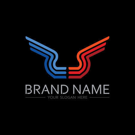 Creative Feather Wing Design with Luxury Dark Themeのイラスト素材