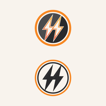 Flash Icon Logo Vector for Electric Bolt Technology, Lightning Speed Concept in Flat Style