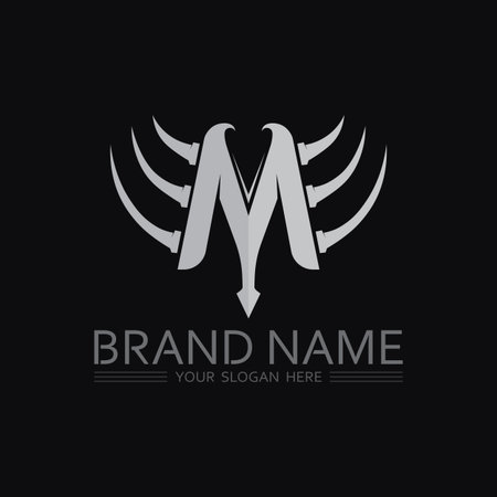 Modern Letter M Design with Bold Typography and Minimal Icon for Digital Media or Studioのイラスト素材