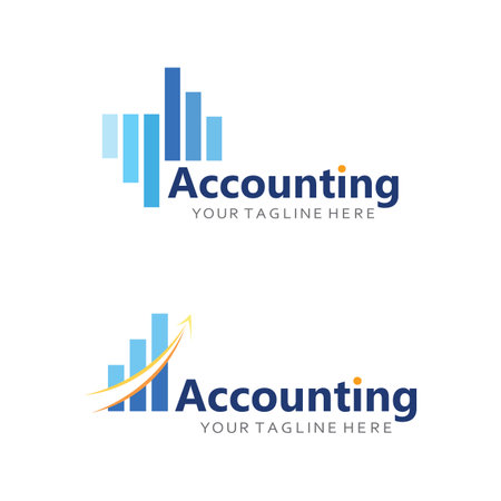 Accounting Finance Logo with Calculator and Dollar Coin Iconのイラスト素材