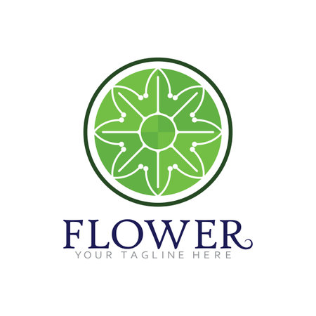 Vintage Floral Logo Design with Romantic Garden Nature Elementsのイラスト素材