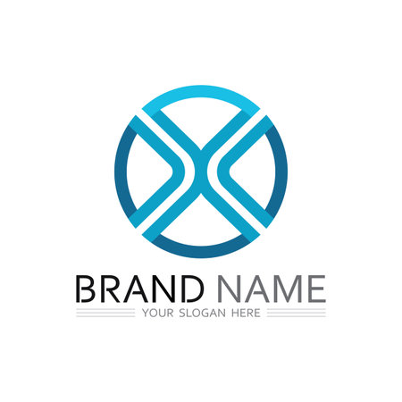 Stylish Vector X Logo Concept with Abstract Art and Letter Design Elementsのイラスト素材