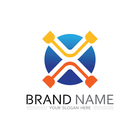 Unique X Letter Logo with Symmetrical Line Pattern for Company and Brandingのイラスト素材