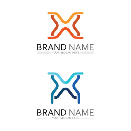 Minimalist X Shape Vector Logo with Clean Look for Business Brandingのイラスト素材