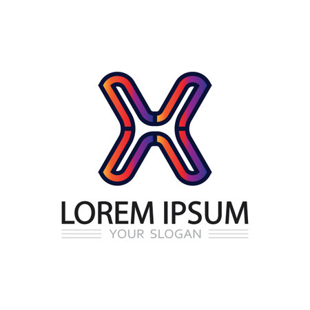 Creative Vector Logo of X Shape for Apps, Websites, and Tech Brandsのイラスト素材