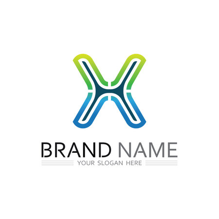 Modern Vector Letter X Design for Branding in Tech and Digital Worldのイラスト素材