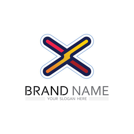 Unique X Shape Logo Design with Abstract Vector and Bold Typographyのイラスト素材