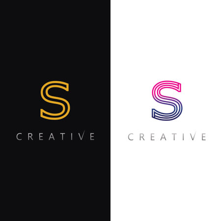 Tech Style S Letter Logo Icon in Futuristic Modern Vector Formatのイラスト素材